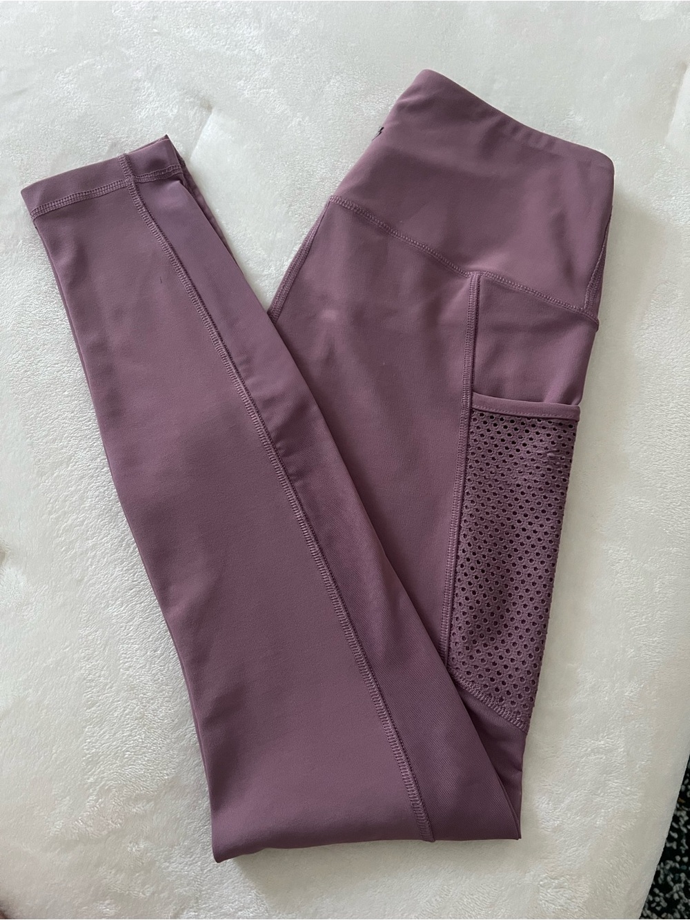 90 Degree By Reflex Dusty Mauve High-Waist Leggings with Mesh Pocket